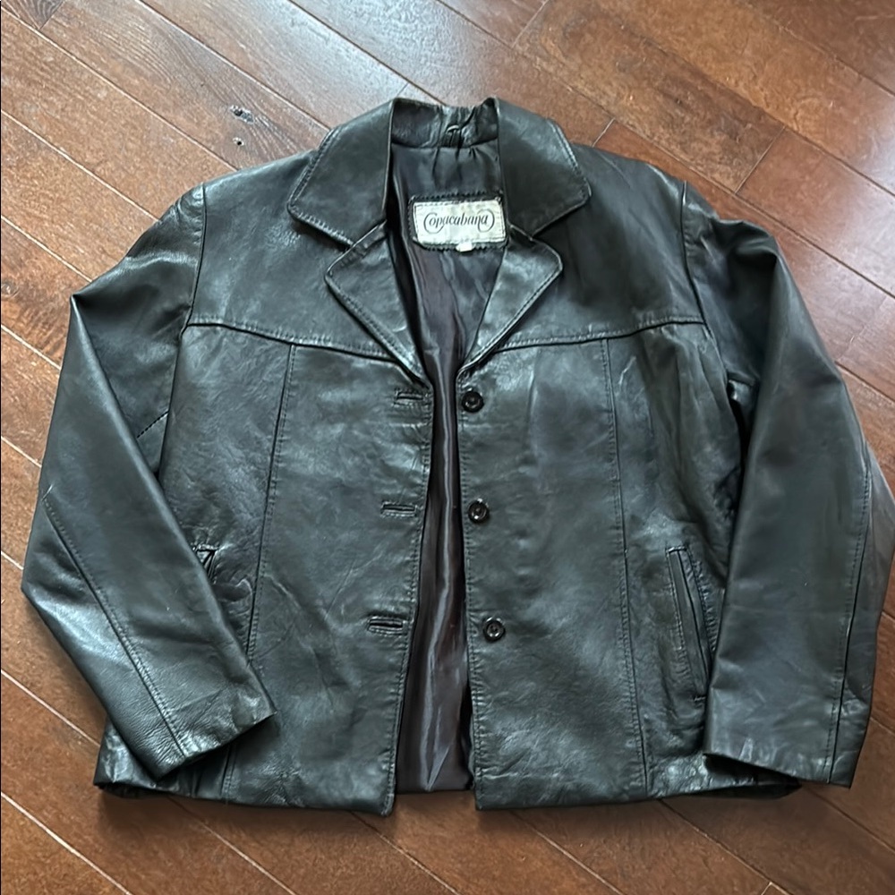 Copacabana Vintage Black Leather Jacket